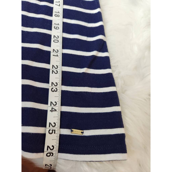 Tommy Hilfiger Womens Blouse Multicolor Striped 3/4 Sleeve V Neck Embroidered M - Picture 4 of 5